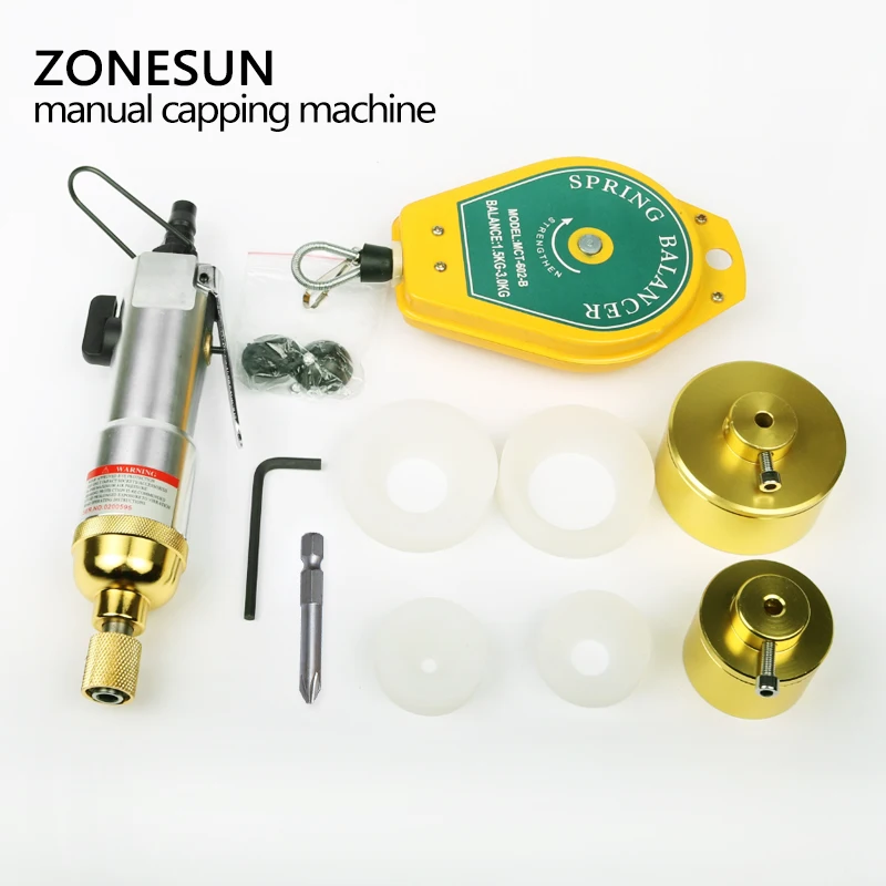 ZONESUN Capping Machine Handheld Bottle Capper Pneumatic Power Tools Water lid Tightener Diameter 10-50mm | Бытовая техника