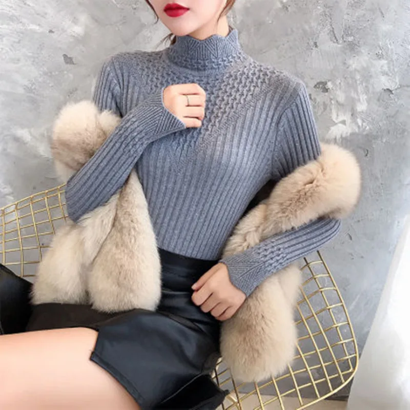 33 qiu dong Cultivate morality F1862 lace half a turtle neck sweater elastic twist render unlined upper garment | Женская одежда