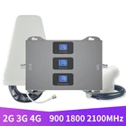 Усилитель сотового сигнала GSM 2G 3G 4G диапазона 138, трехдиапазонный усилитель мобильного сигнала, LTE сотовый ретранслятор GSM DCS WCDMA 900 1800 2100 комплект