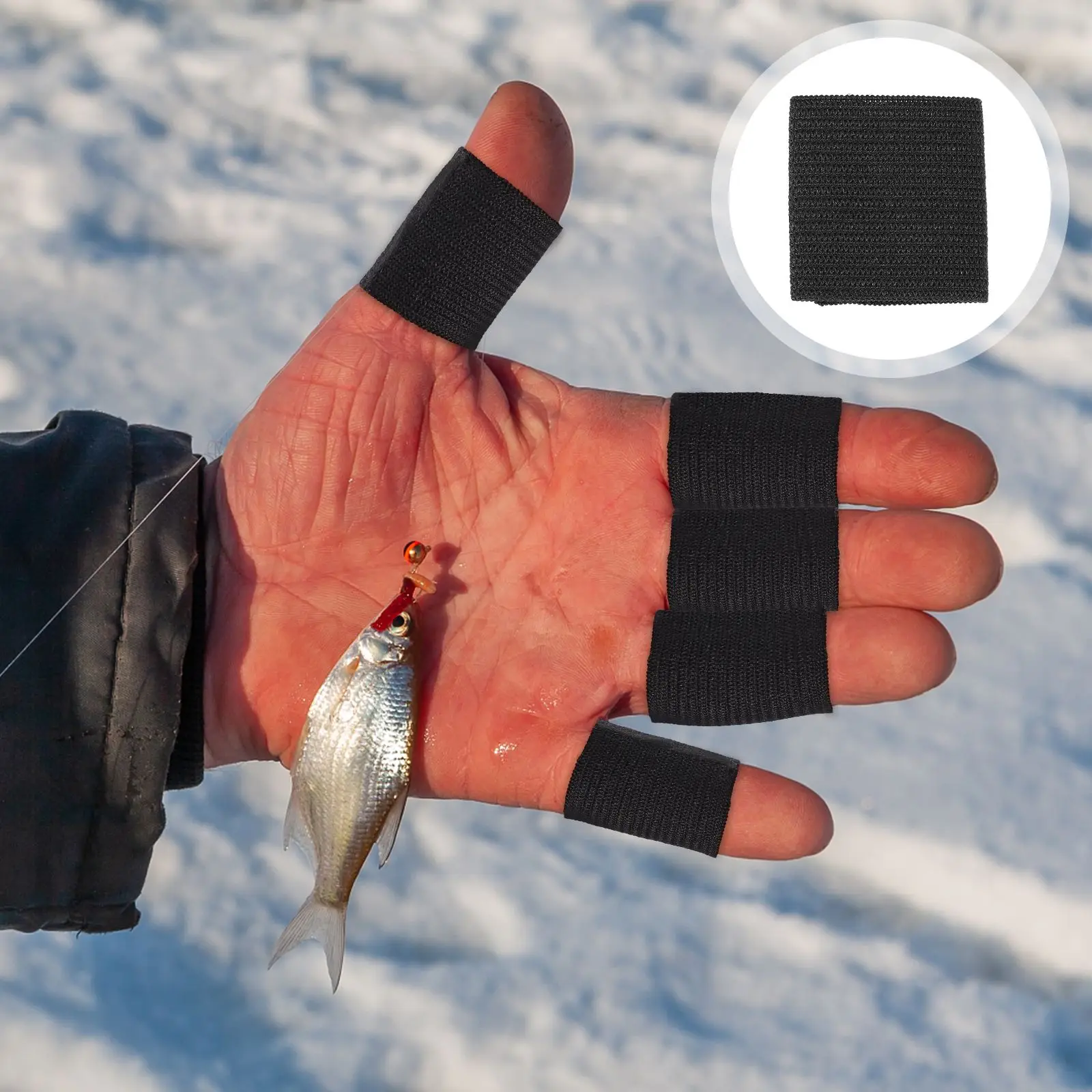 

20Pcs Durable Fish Shooting Finger Sleeves Pull String Finger Sleeves (Black)