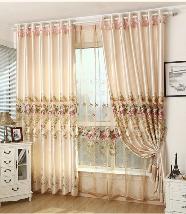 

New European Water Soluble Embroidery Curtains for Living Dining Room Bedroom.
