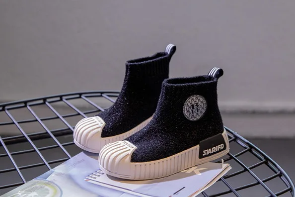 

Kids Knitte Sock Boots Winter Female Male Fashion Boots Girls Princess Boys Martin Boots Child Casual Sport Shoes Hot Sne