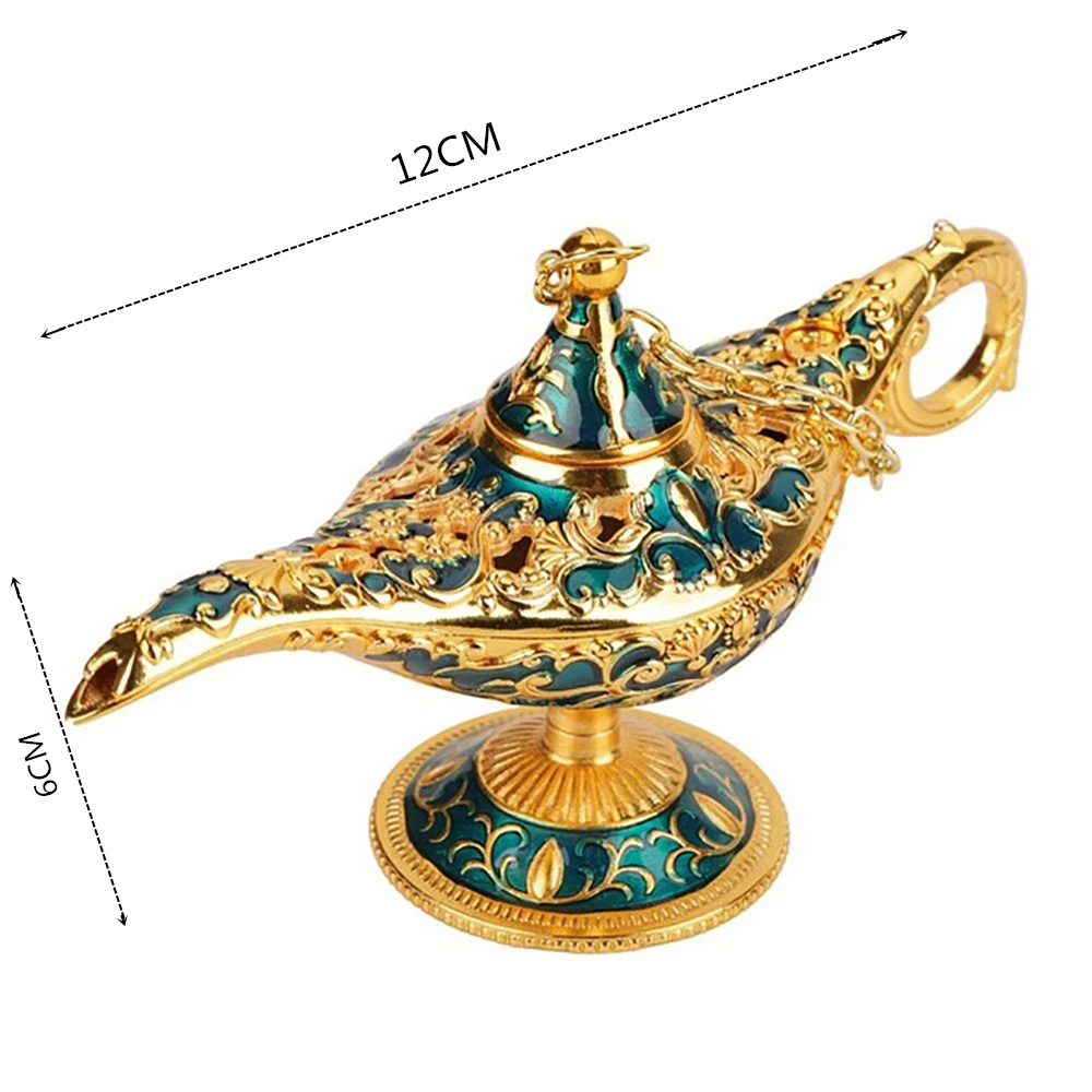 Russian Aladdin Lamp Hollow Aladdin Wishing Magic Lamp Zinc Alloy Wishing Tea Pot Retro Home Decoration Ornament Gifts