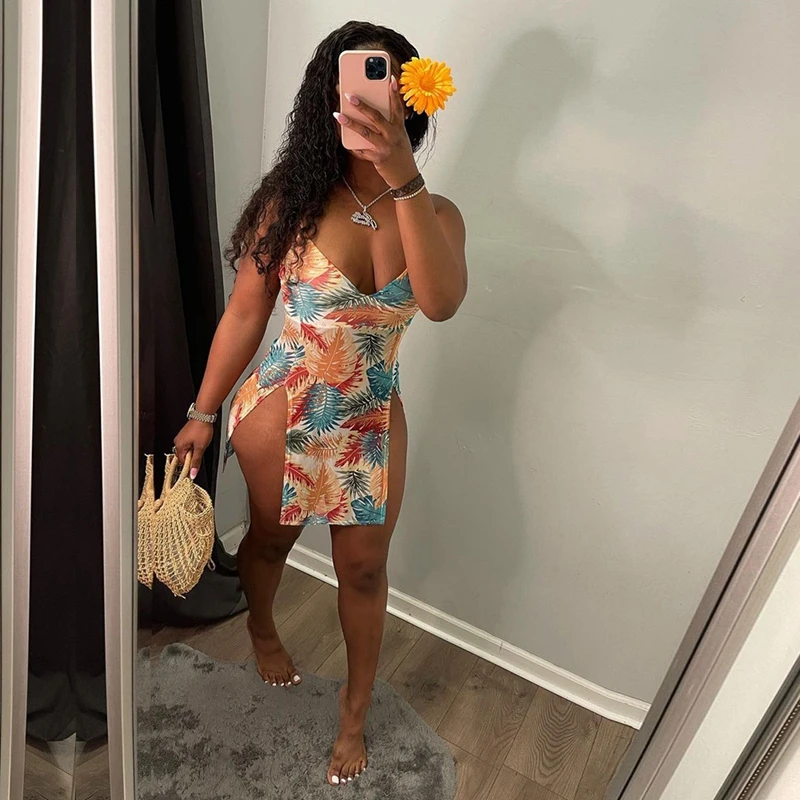 

Summer Clothing Sling Split Sexy Dress Birthday Party Lounge Wear Night Club Outfits Mall Goth Streetwear Y2k Clothes Wholesale