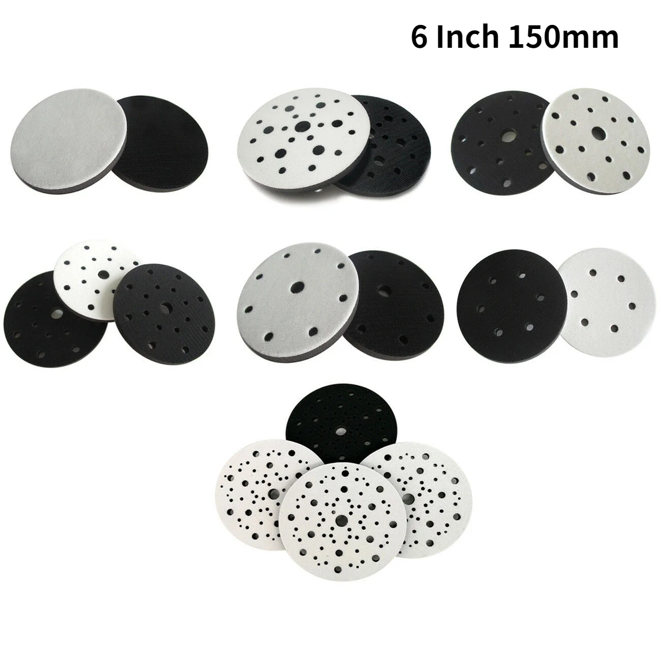 

1Pcs-5Pcs 6 Inch 150mm Soft Sponge Interface Pad Fit For Sanding Pads And Hook&Loop Sanding Discs For Uneven Surface Polishing