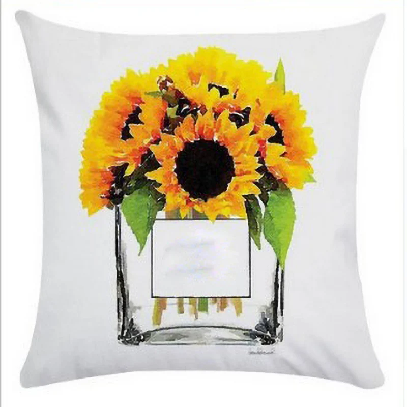 

New Flowers Perfume Bottles Creative Polyester Throw Pillowcase 45X45CM Cushion Cover Home Sofa Chairs Couch Decoration