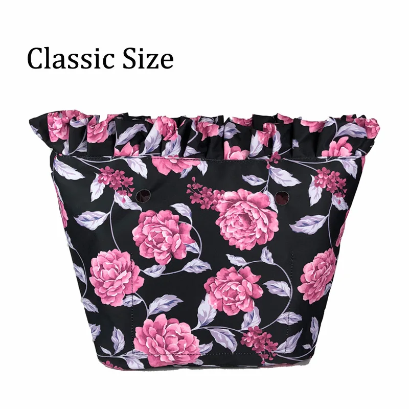 Floral Classic 24 Цветочная окантовка подкладка красочный принт внутренний карман на молнии для классического мини Obag вставка с внутренним водонепроницаемым покрытием для O сумки - Цвет: Floral Classic 24
