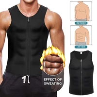 men waist trainer vest for weight loss neoprene corset body shaper zipper sauna tank top workout shirt black plus size s 4xl