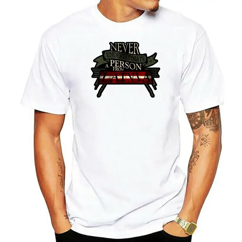 

Men's Latvia t shirt Customize tee shirt O-Neck Basic Solid Fitness Breathable Spring Autumn Standard shirt