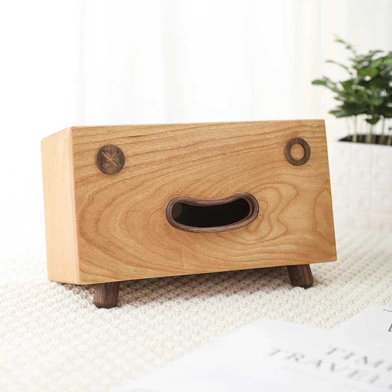 

Wooden Rustic Facial Tissue Box Holder Tissue Box Cover Napkin Dispenser for Bathroom Living Room Dining Room Bedroom Toilet