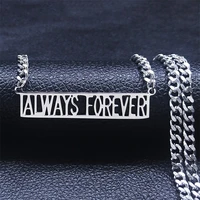 always forever stainless steel chain necklaces womenmen silver color choker necklace jewelry acier inoxydable bijoux nlk29s06