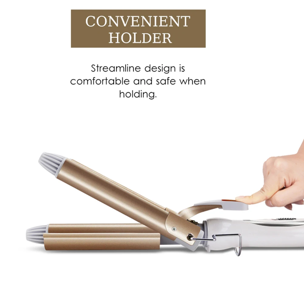 Щипцы для завивки волос с 3 бочонками керамические турмалиновые щипцы тройным