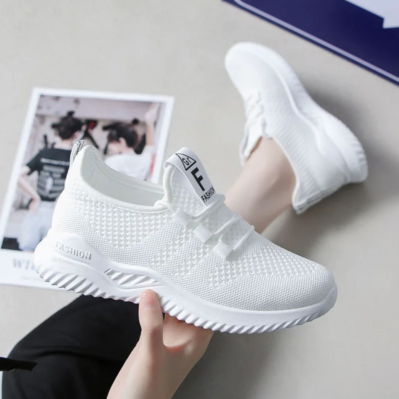 

Mesh Sneakers Female Students 2021 Spring Summer New Man Women's Shoes Korean Fashion Running White Shoe Breathable Mesh Shoes