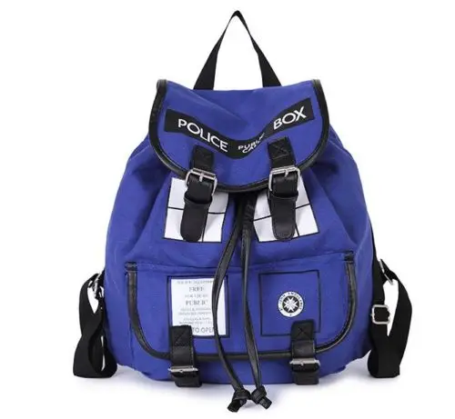 Доктор Кто Тардис Пряжка Shcool сумка кошелек полицейская коробка рюкзак
