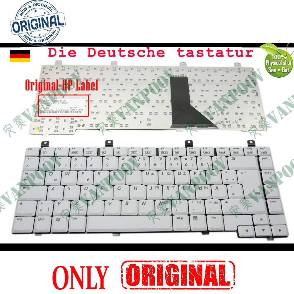Новая клавиатура QWERTZ для ноутбука HP Compaq Presario M2000 R4000 V2000 V5000 C300 C500 серая белая