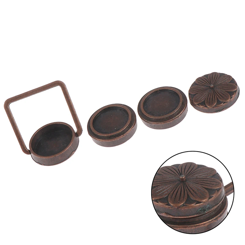 Винтаж кукольный домик миниатюра Медь 3 Слои стекируемые снэк Еда бенто коробка