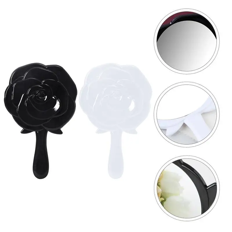 

2pcs Portable Vanity Mirror Mini Mirror Cosmetic Mirror Makeup Mirror for Lady Travel Home