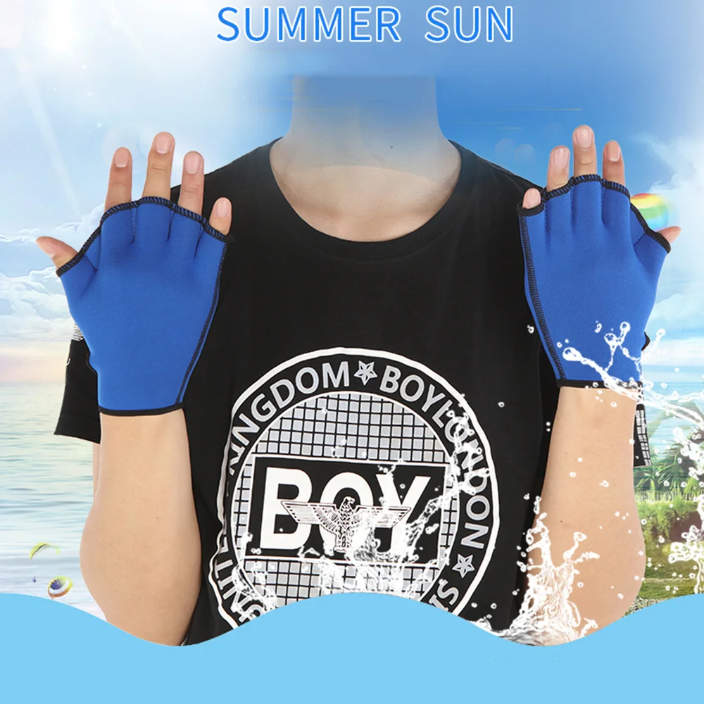 

1 Pair Swimming Webbed Aquatic Fit Traning Paddle Diving (Size Blue)