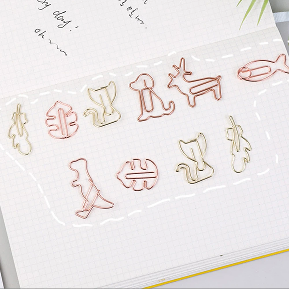 Набор из 8 милых золотых металлических скрепок с пустым игольчатым концом для закладок, документов, квитанций и записей в офисе.