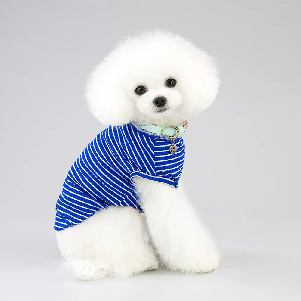 Жилет для маленьких и больших собак полосатая футболка кошек летняя одежда
