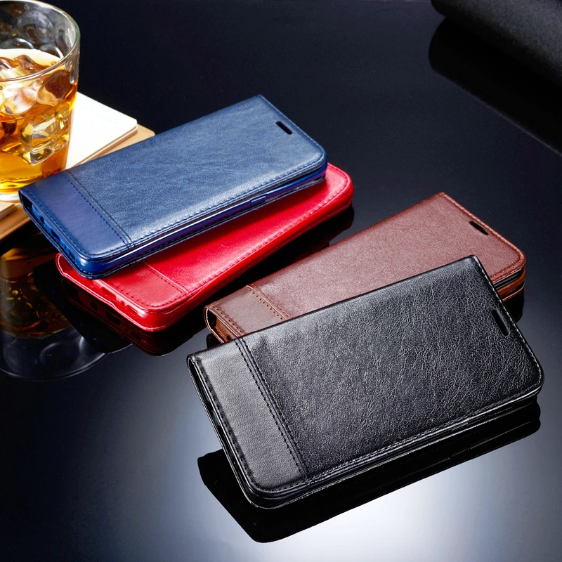 Кожаный чехол Crazy Horse с откидной крышкой Note 10, чехол-Кошелек из искусственной кожи для samsung S6 S7 S9 S8 S10 Plus A7 Note 9 10 Pro, Магнитная крышка