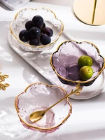 japanese style small glass bowl with gold rim fruit dessert bowl ice cream bowl bird nest bowl sauce bowl