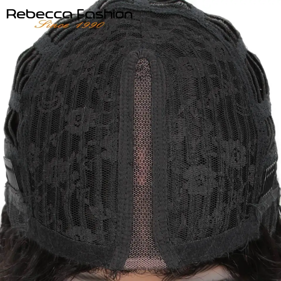 Rebecca средняя часть человеческих волос парик для женщин натуральные волосы линии естественных волн короткие человеческие волосы парики 4,5 дюймов Кружева Часть парик