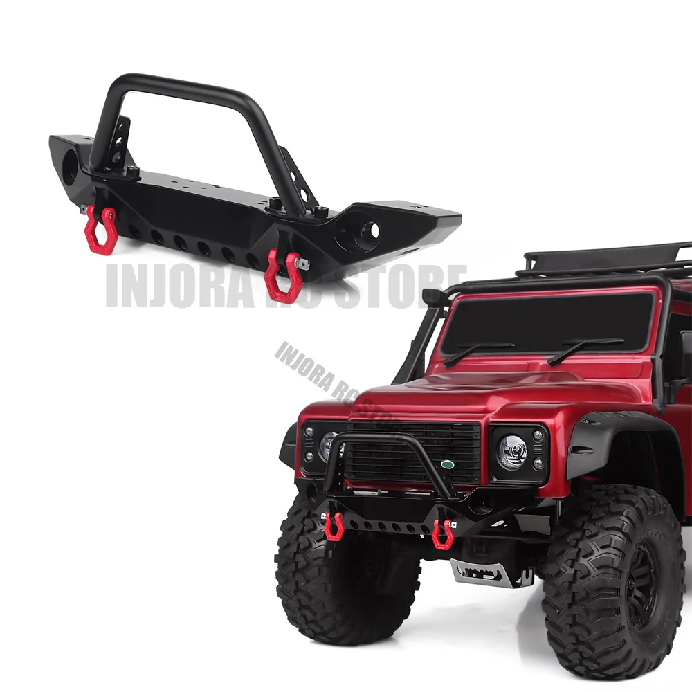 Черный металлический передний бампер с буксировочным крючком для 1:10