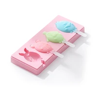 silicone ice cream mold with cover and popsicle sticks fruit animals shaped ice lolly moulds ice cube maker candy bar supplies