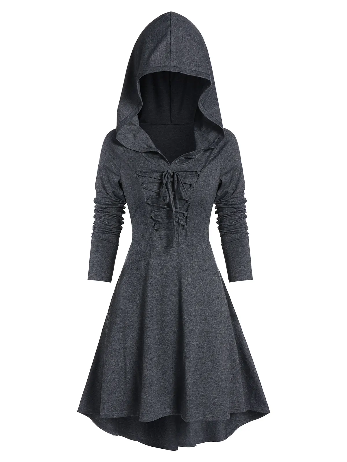 Женское длинное платье с капюшоном в готическом стиле|Женские платья| |