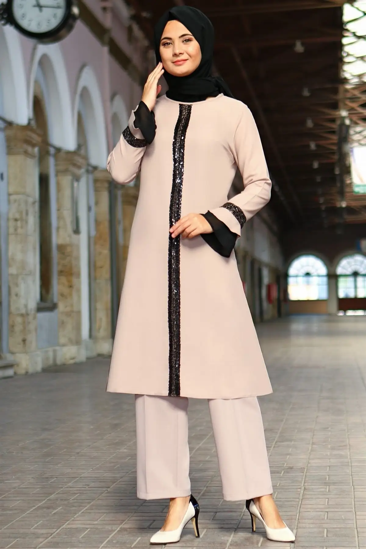 

Комплект туника и брюки Gamzelim женский мусульманский костюм