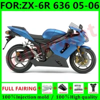 new motorcycle injection mold fairings kit fit for kawasaki ninja zx 6r zx6r 636 2005 2006 05 06 bodywork fairing set blue black