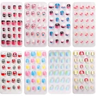 Детские накладные ногти 24 шт., самоклеящиеся Мультяшные накладные ногти, Типсы для маникюра, для детей, подарки для нейл-арта