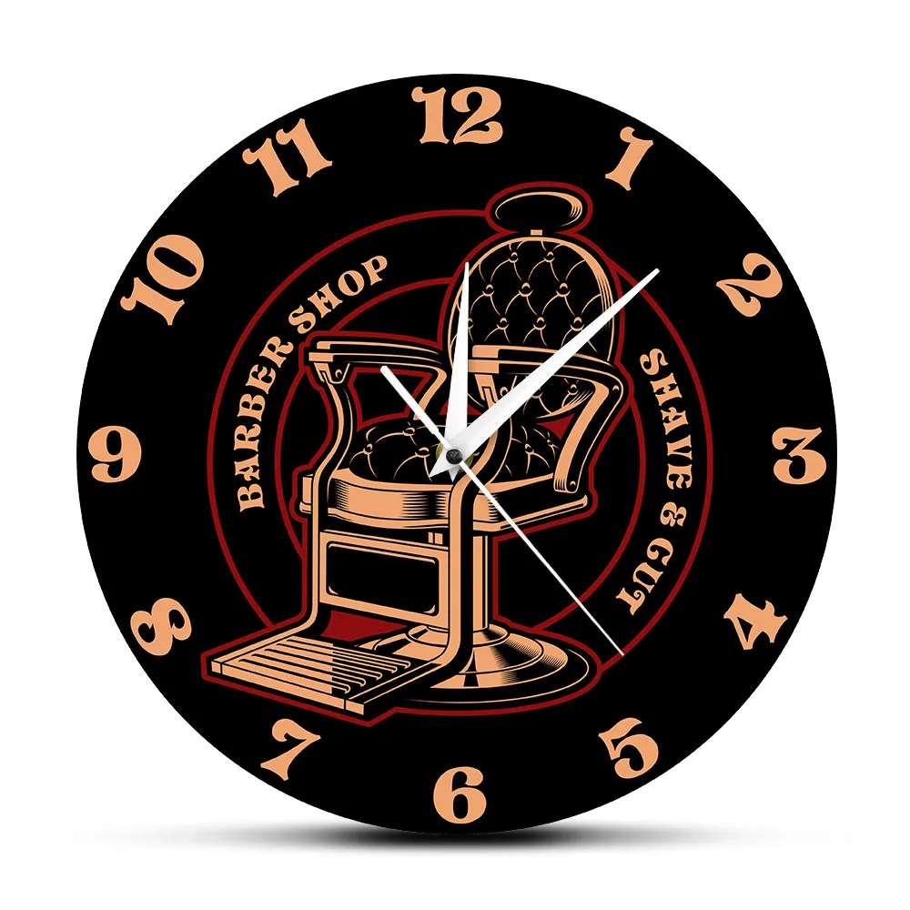Vintage Logo Silent Wall Clock  Barber Shop Decor Hanging Wall Watch Great Gift For Barbers And Hair Stylists
