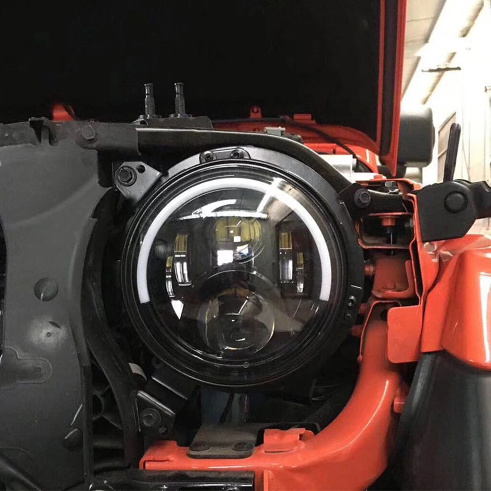 

7 inch Round LED Headlight Auto Headlight Mounting Bracket Rings Metal For Jeep Wrangler JL JLU 2018-2019 Headlamp Bracket