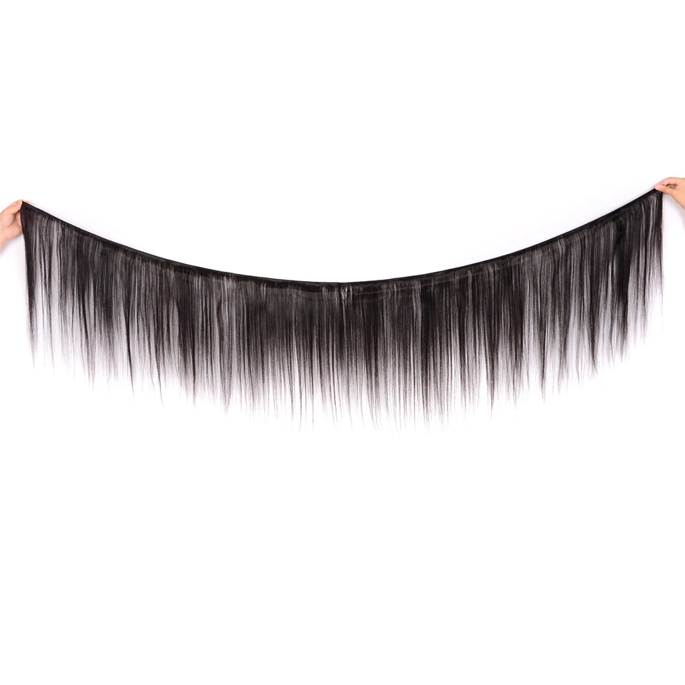 Каризма Набор волос Brazilian Hair Weave с замыканием Straight Bundles With Closure.