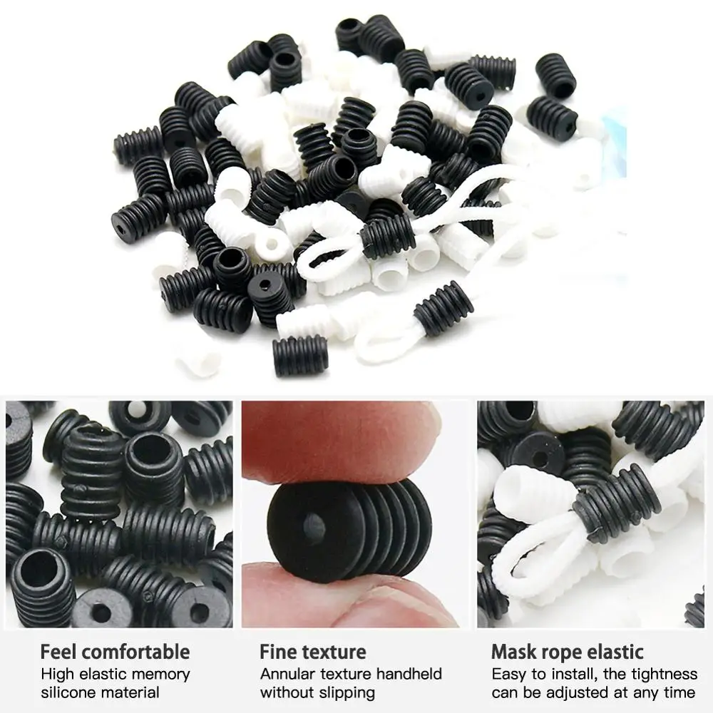 100 ПК Маска силиконовые жгутовые застежки переключение затягивающий шнурок