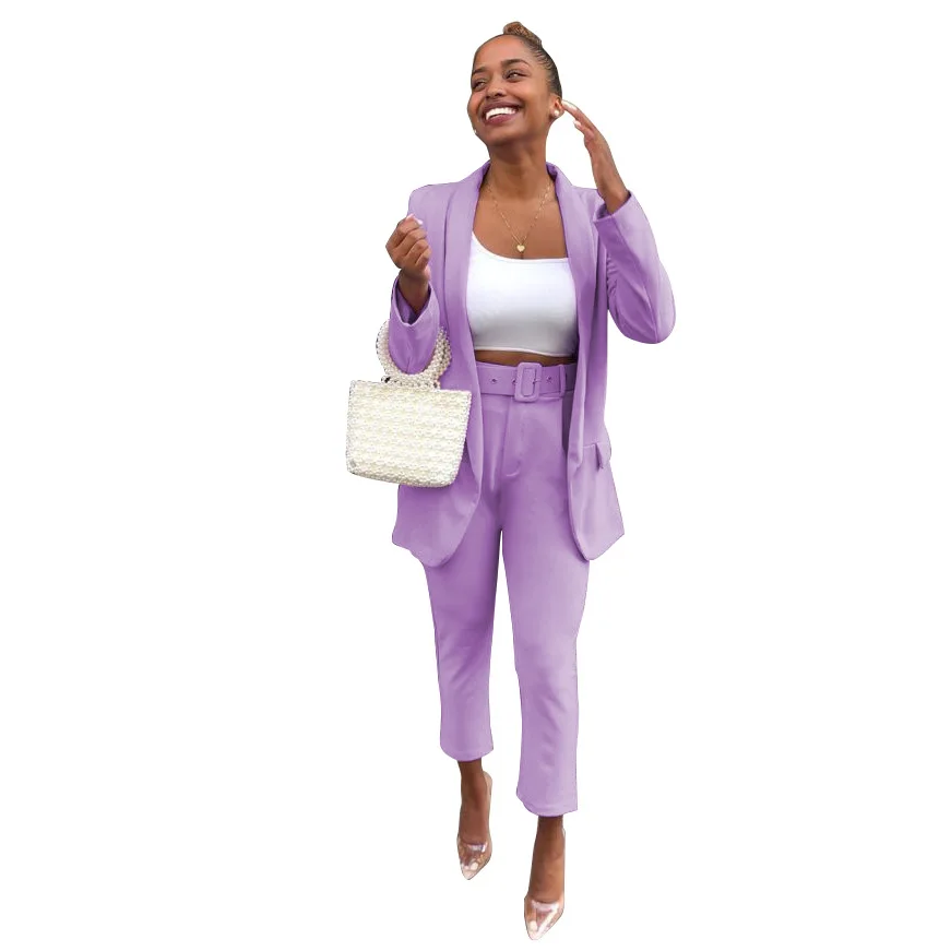 

European and American new style high-quality women's explosive fashion casual suit suit nine-point pants two-piece suit