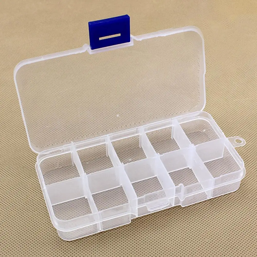 

80% Hot Sale 1Pcs Practical Jewelry Storage Box Pill Beads Holder Organizer Case Box 10 Compartment For Nail Art Tools