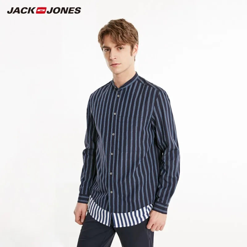 JackJones Для Мужчин's Повседневное негабаритных полосатый Стиль с длинным рукавом