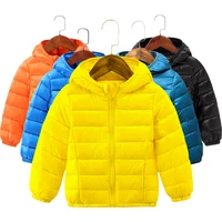 new 2021 boys girls winter coat ultra light down jacket kids hooded outerwear coat lightweight top kids clothes 1 8year