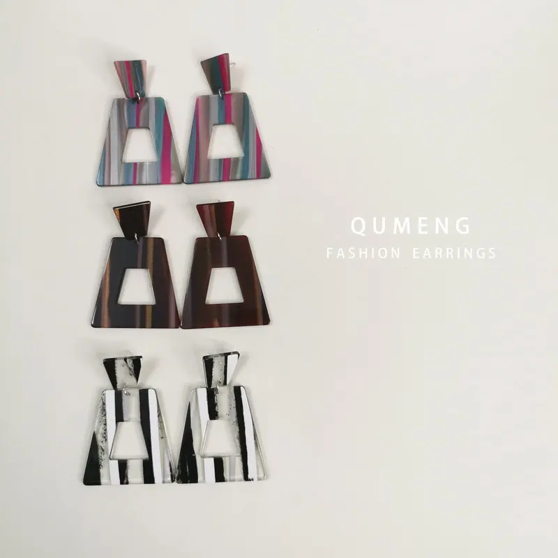 QUMENG винтажные большие серьги для женщин модные ювелирные изделия уникальные