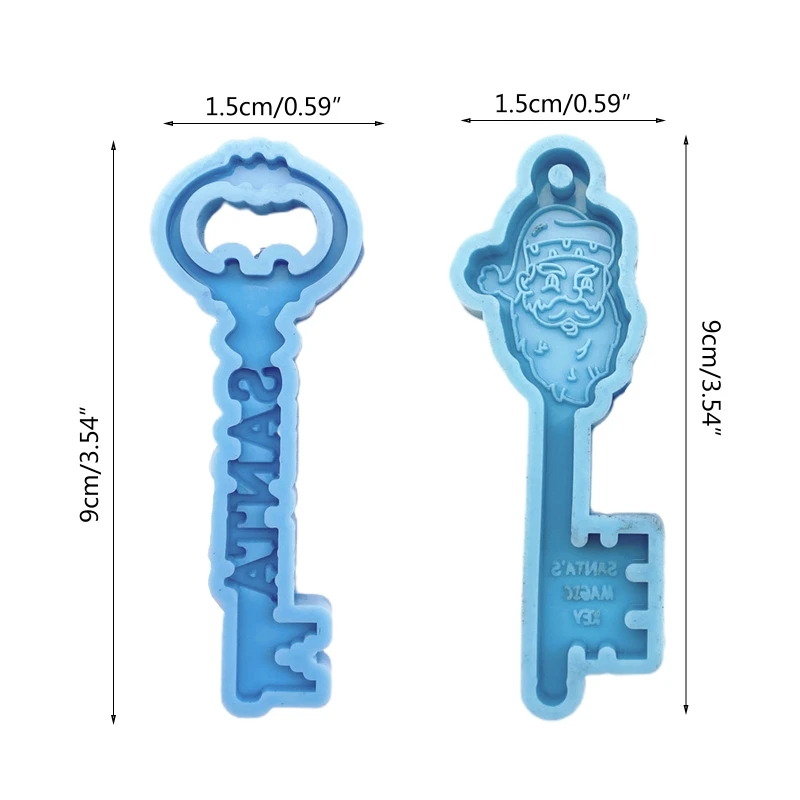 

Christmas Theme Key Shape Epoxy Resin Mold Keychain Silicone Mould DIY Crafts Polymer Jewelry Pendant Making Tools