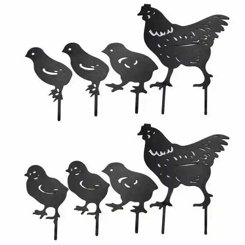 

Hen and Chicken Stakes Acrylic Animal Stakes Garden Silhouette Yard Art for Party Festival Decor Gifts Set