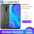 Глобальная версия Xiaomi Redmi 9, 4 ГБ, 64 ГБ, мобильный телефон, Восьмиядерный процессор Helio G80, FHD + Dot Drop экран 6,53 дюйма, аккумулятор 5020 мАч