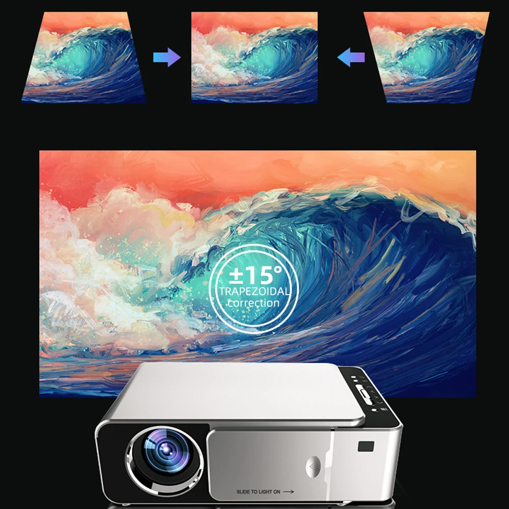 2022 New T6 Mini LED Projector Android WIFI Full HD 4K 30~170 inch Big Screen Proyector Portable Home Theater Smart Video Beamer |