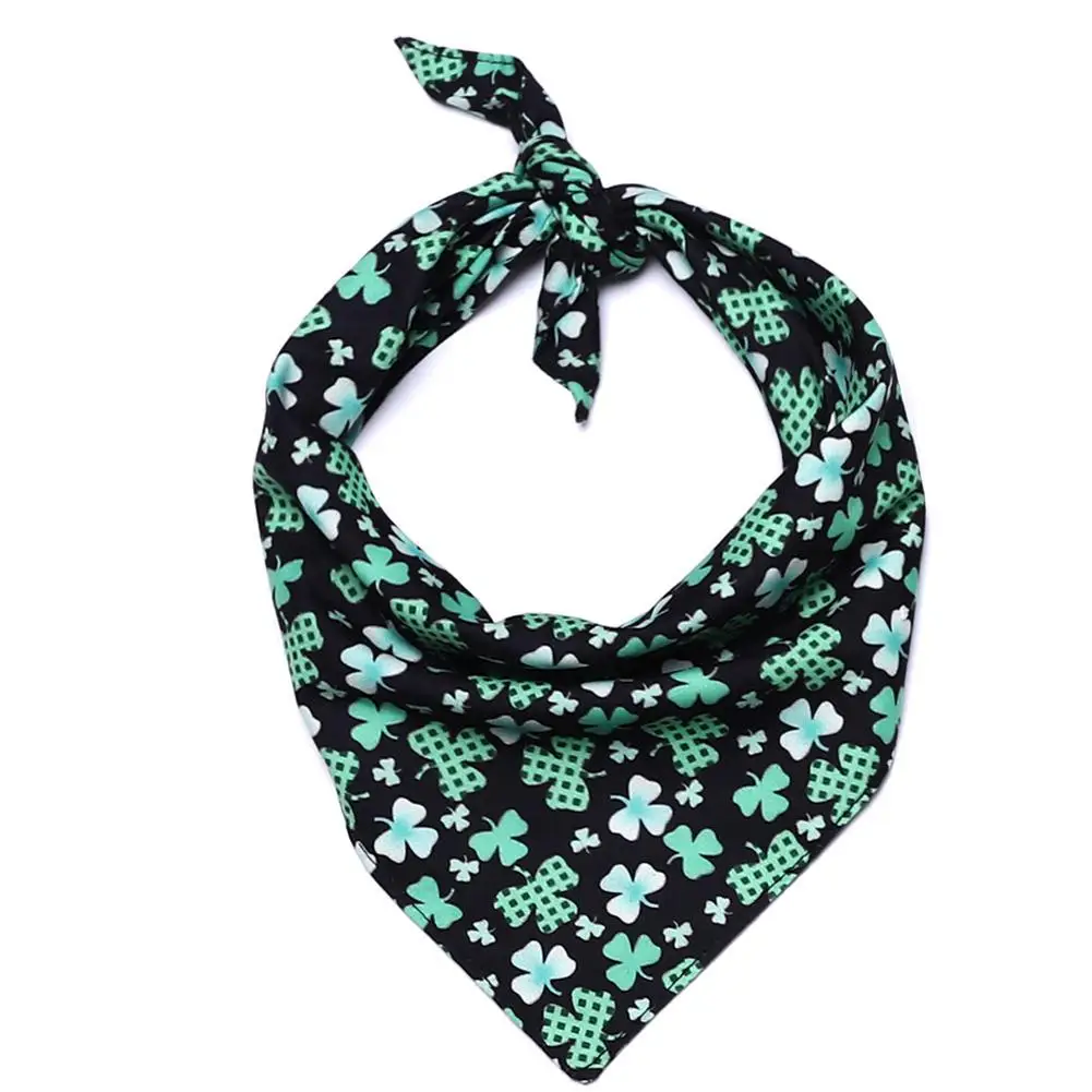 

DishyKooker Lucky Green St. Patricks Day Pet Bandanas Scarf Saliva Towel