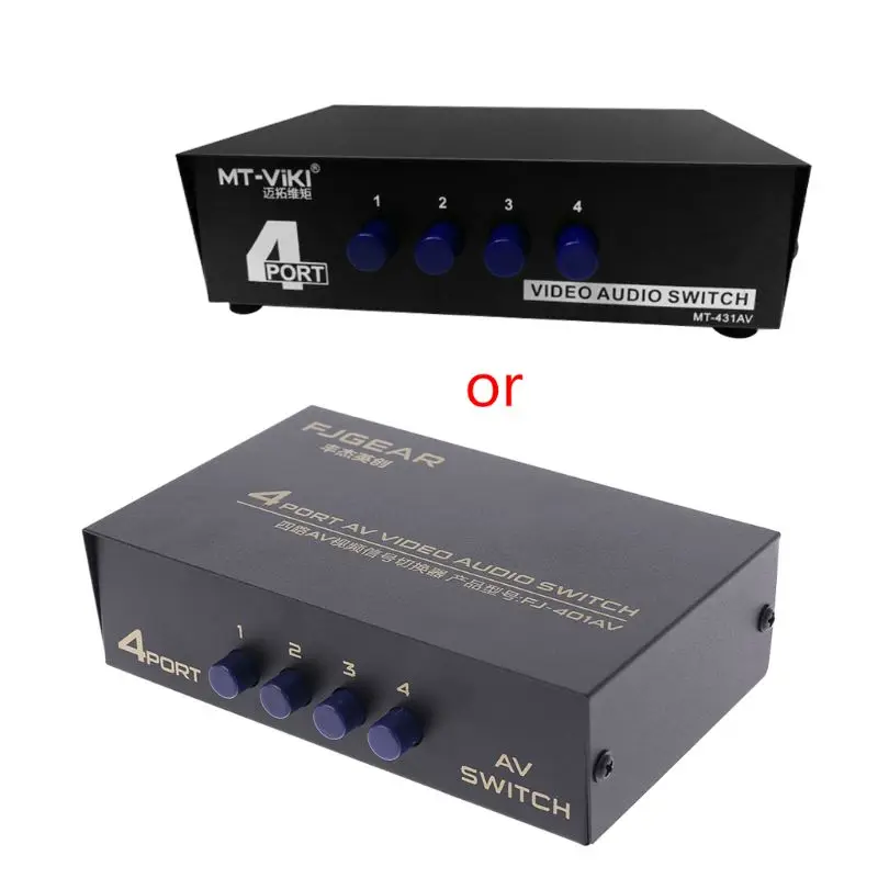 

4 Port AV Video RCA 4 Input 1 Output Switcher Switch Selector Splitter Box