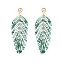 trend neo gothic earrings for women girl fashion cute beautiful leaf feather geometry colorful drop hanging dangle trend acrylic