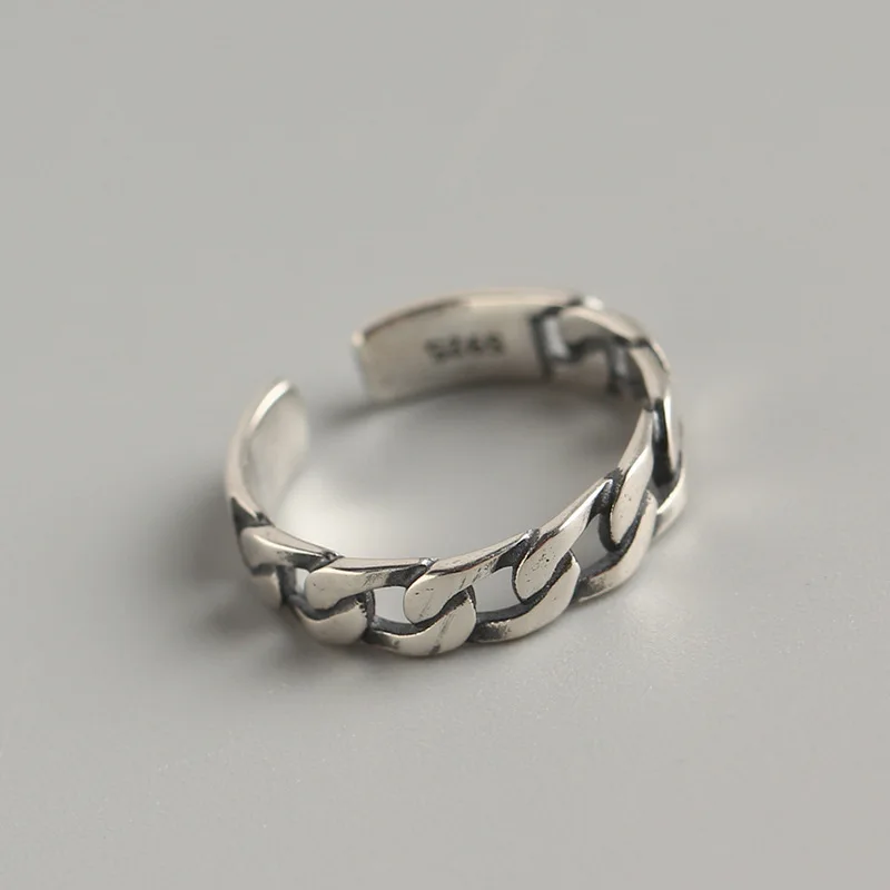 Корейское Открытое кольцо из чистого серебра s925 пробы модные геометрические